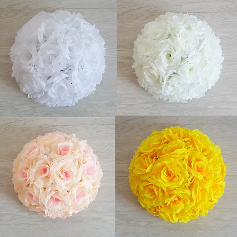 

40cm 16" Dia Elegant Artificial Roses Flowers Balls Hanging Kissing Ball For Wedding Party Decoration Supplies