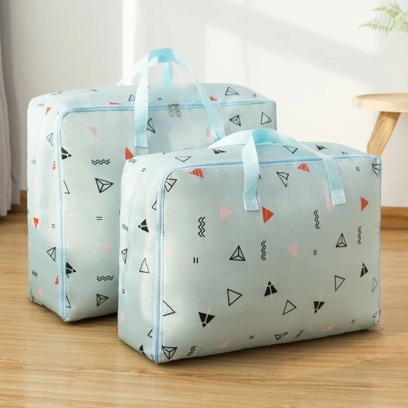 Waterproof Oxford Cloth Quilt Storage Bag Quilt Clothing Finishing Storage Bag Heavy Clothes Floral Storage Baggage Bag 70CM