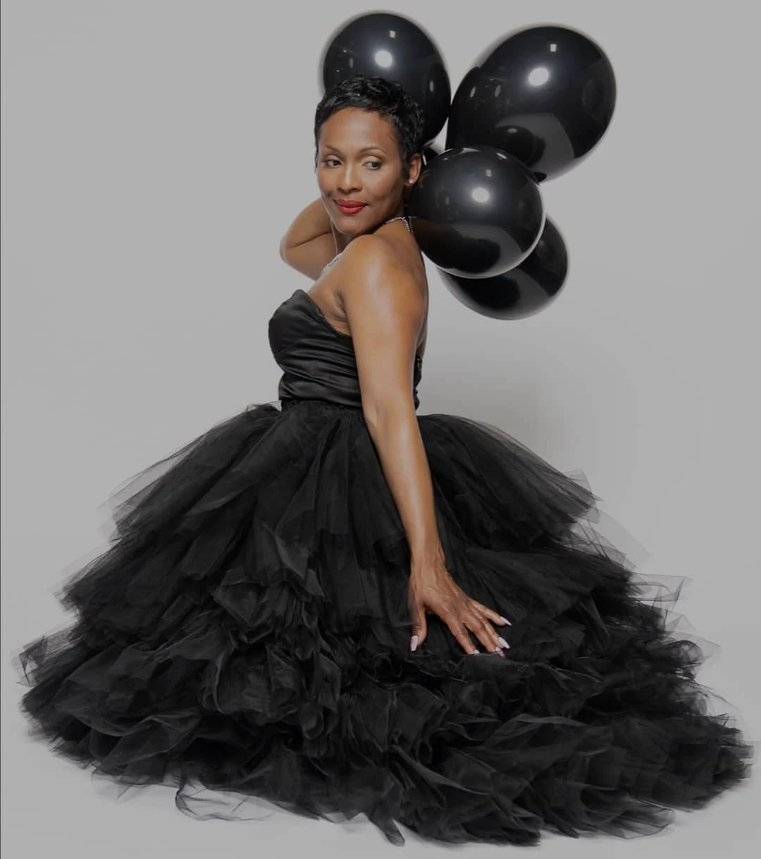 Robe trapèze noire Sexy pour femmes, tenue d'été en Tulle, à volants, superposée, sans bretelles, dos nu, grande taille