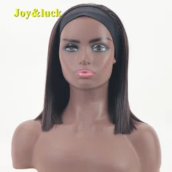 Peluca de cabello sintético para mujer, pelo corto, marrón, Bob, liso, Natural, liso, para mujeres negras africanas, uso diario