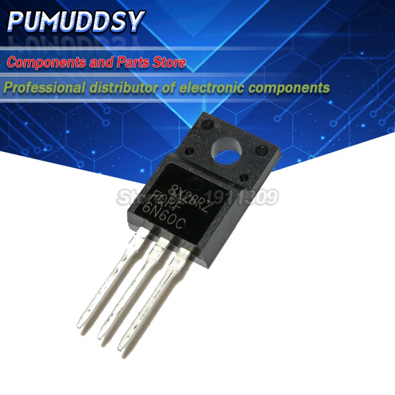 10PCS FQPF6N60C 6N60C 6N60 600V 6A MOSFET N-Channel transistor TO-220F IC