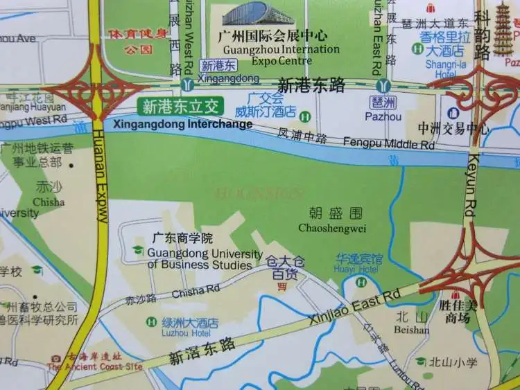 Imagem -05 - Waterproof Folding Travel Guide Mapa Cidade Chinesa e Inglesa Área Urbana Ciclismo Guangdong China