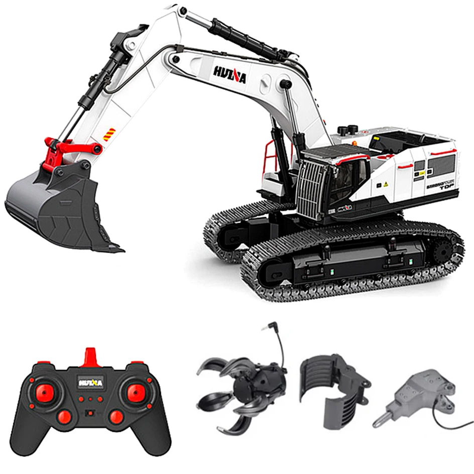 

Die-Cast Metal HuiNa Toys 1594 1/14 Scale 2.4GHz RC Excavator Alloy Engineering Vehicles With Light Sound