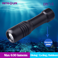 NITESUN DIV18 multi-function light can be widely used from diving, cycling, outdoors 630LM Diving Flashlight with 14500 battery