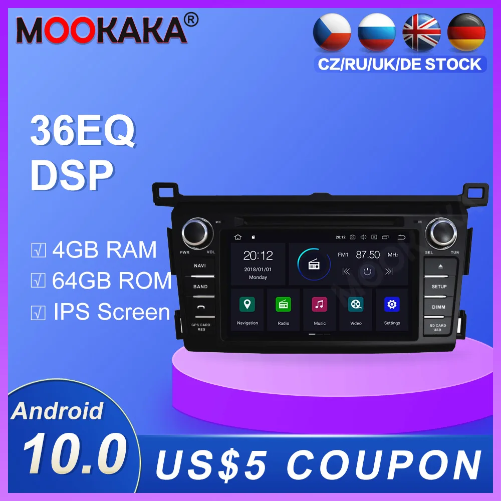 Android 10.0 2GB+16GB Car radio player GPS Navigation for Toyota RAV4 2014-2019  Multimedia Player Radio video stereo head unit