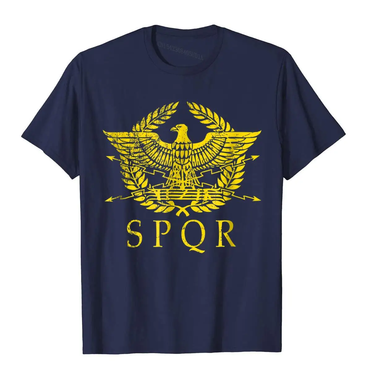 S.P.Q.R. 고대 로마 SPQR 골드 로고 티셔츠, 재미있는 남성용 탑 티셔츠, 레저 코튼 스트리트 티셔츠