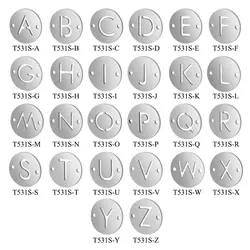 26 Letters From A to Z Stainless Steel DIY Pendant 12mm Diameter Initials Connector Charm Fashion Jewelry Accessories