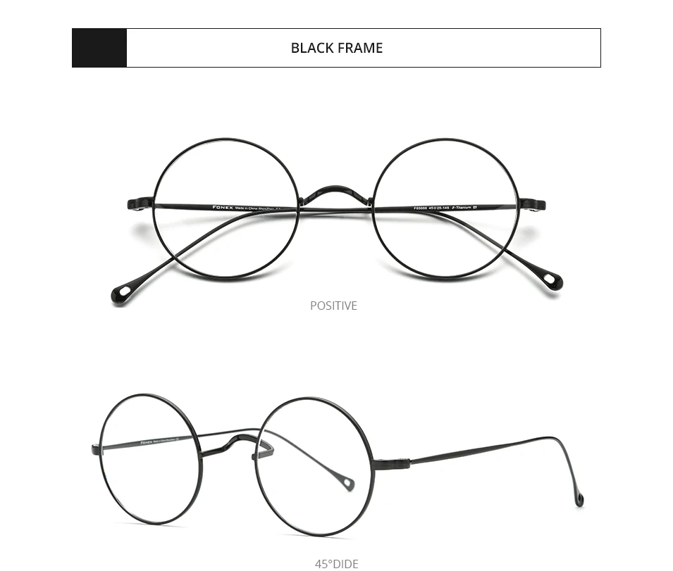 FONEX Titan Brille Rahmen Männer Marke Design Vintage Runde Brillen Frauen Retro Ultraleicht Japanische Hohe Qualität Brillen 85666 – Detail 13