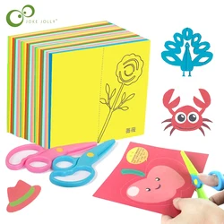 Paper-Cut Set Paper Cutting Scissor Skills Activity Cutting Book Kids Crafts Toys Kits Preschool with Child-Safe Scissors