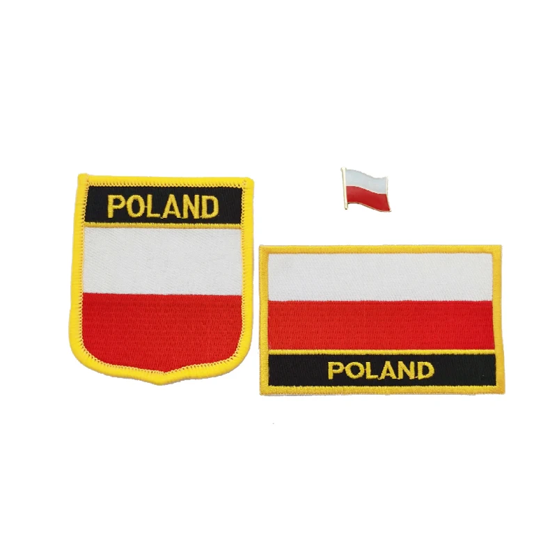 Polska flaga narodowa łaty do haftu odznaka tarcza i kwadratowe szpilki jeden zestaw na tkaninie opaska dekoracja plecaka — zdjęcie 2