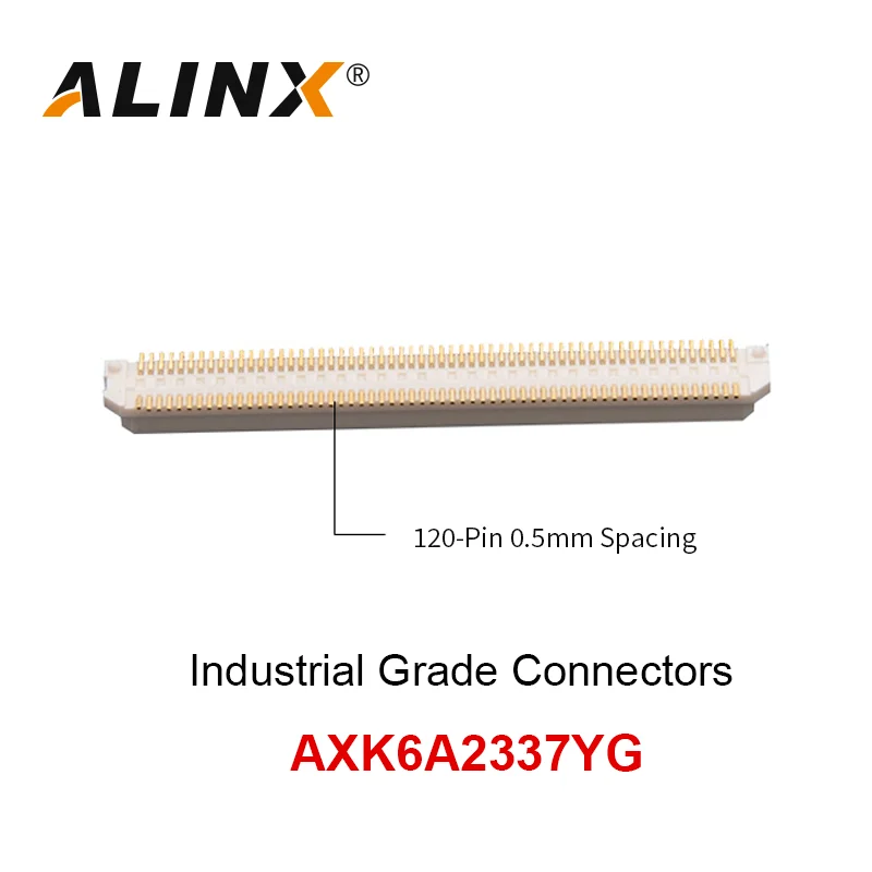 Alinx conector fêmea de placa a-placa industrial de 120 pinos panasonic, espaçamento de 0.5mm