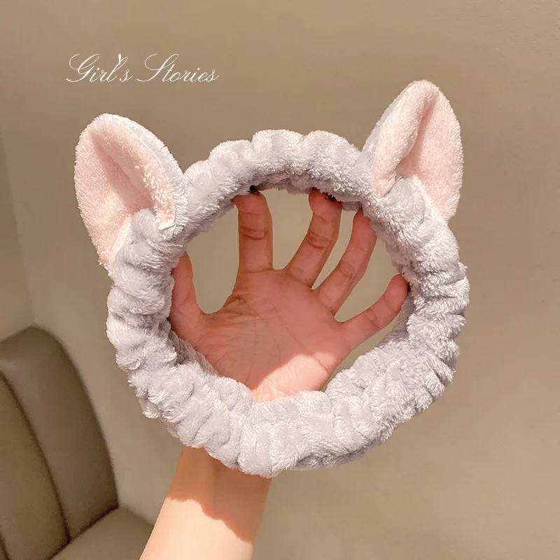 cute carrot Plush face wash hair band winter warm letter rabbit ear headbands fashion bow wide edge girl hair bands headdress