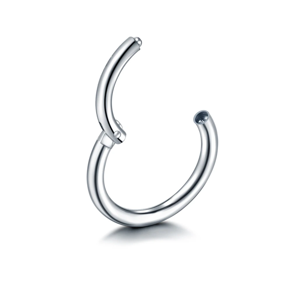 50Pcs/lot G23 Titanium Septum Rings Open Small Septum Piercing Nose Earrings For Women Men Clip On Nose Ring Body Jewelry Hoops
