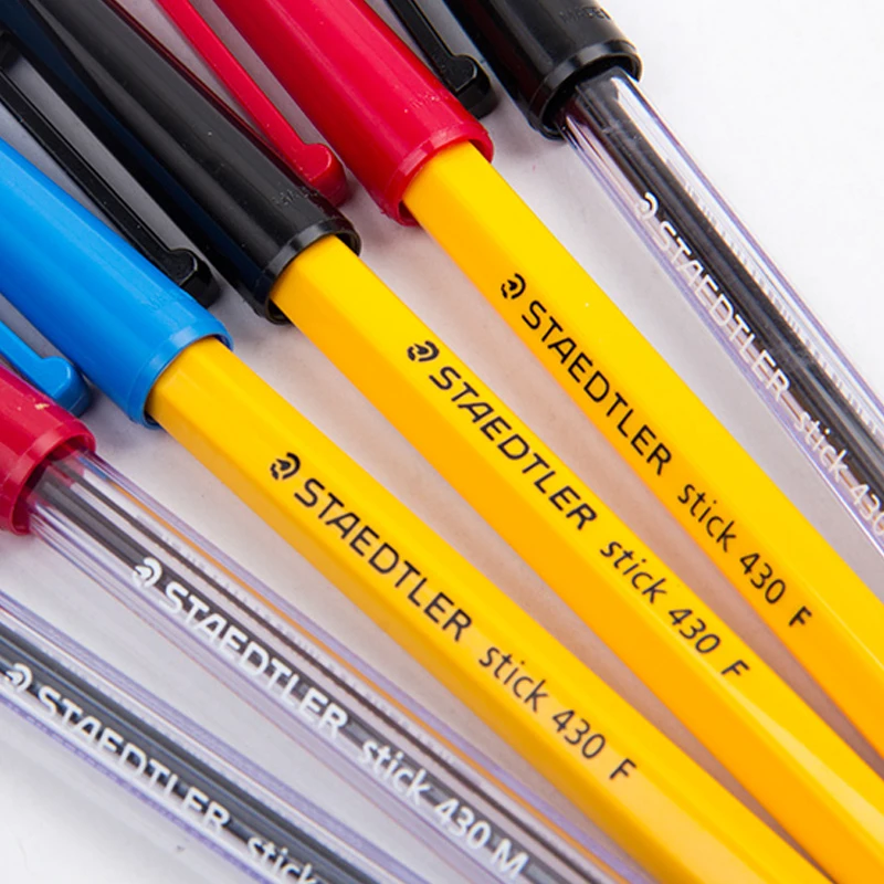 Imagem -03 - Staedtler Vara 430 m Caneta Esferográfica 0.7 mm 10 Peças Lote Vermelho Azul Preto Shool & Material de Escritório