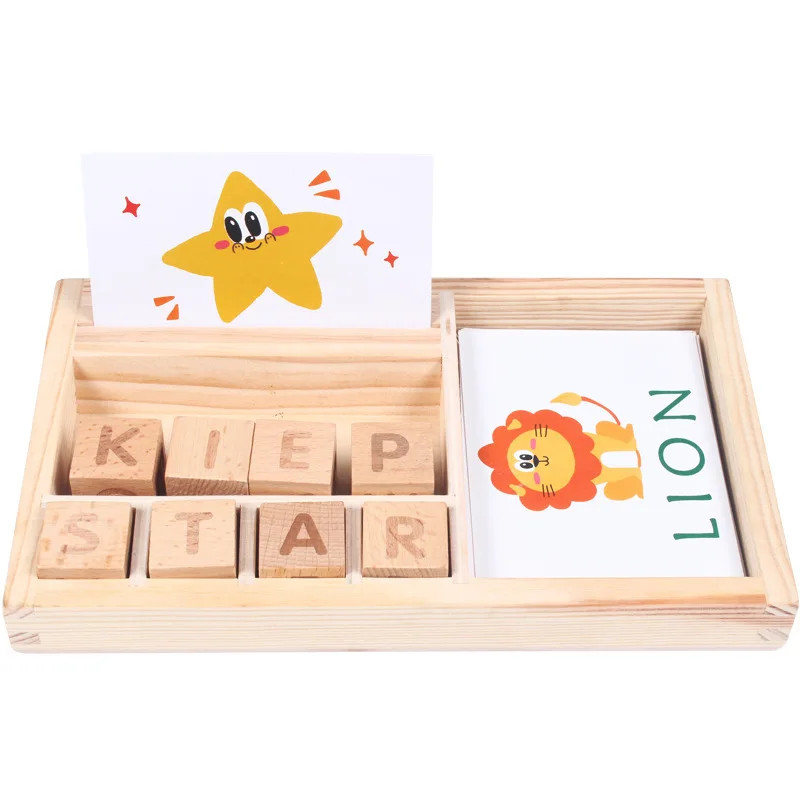 Jeu d'orthographe en bois pour enfants, jouets éducatifs précoces, Puzzle éducatif Montessori, nouvelle collection