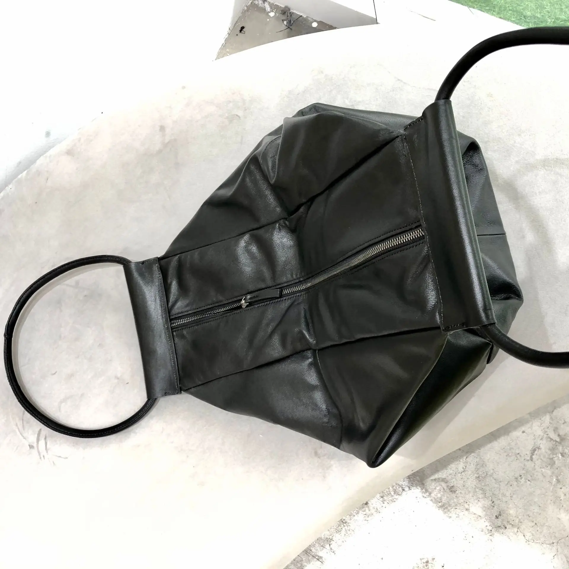 Leather hand-made cowhide shoulder bag and underarm bag for women