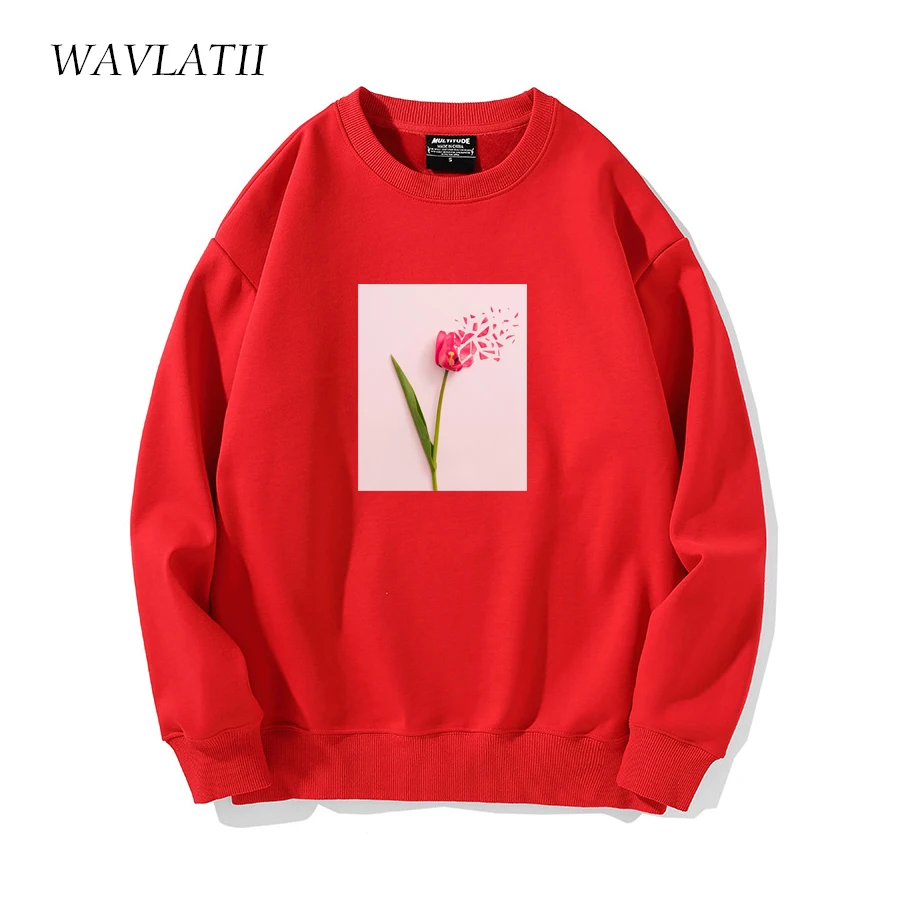 Wavlatii Vrouwen 2022 Nieuwe Dikke Warme Sweatshirts Vrouwelijke Roze Trainingspak Hoodies Lady Kunstmatige Bont Liner Tops Voor Winter WH2140