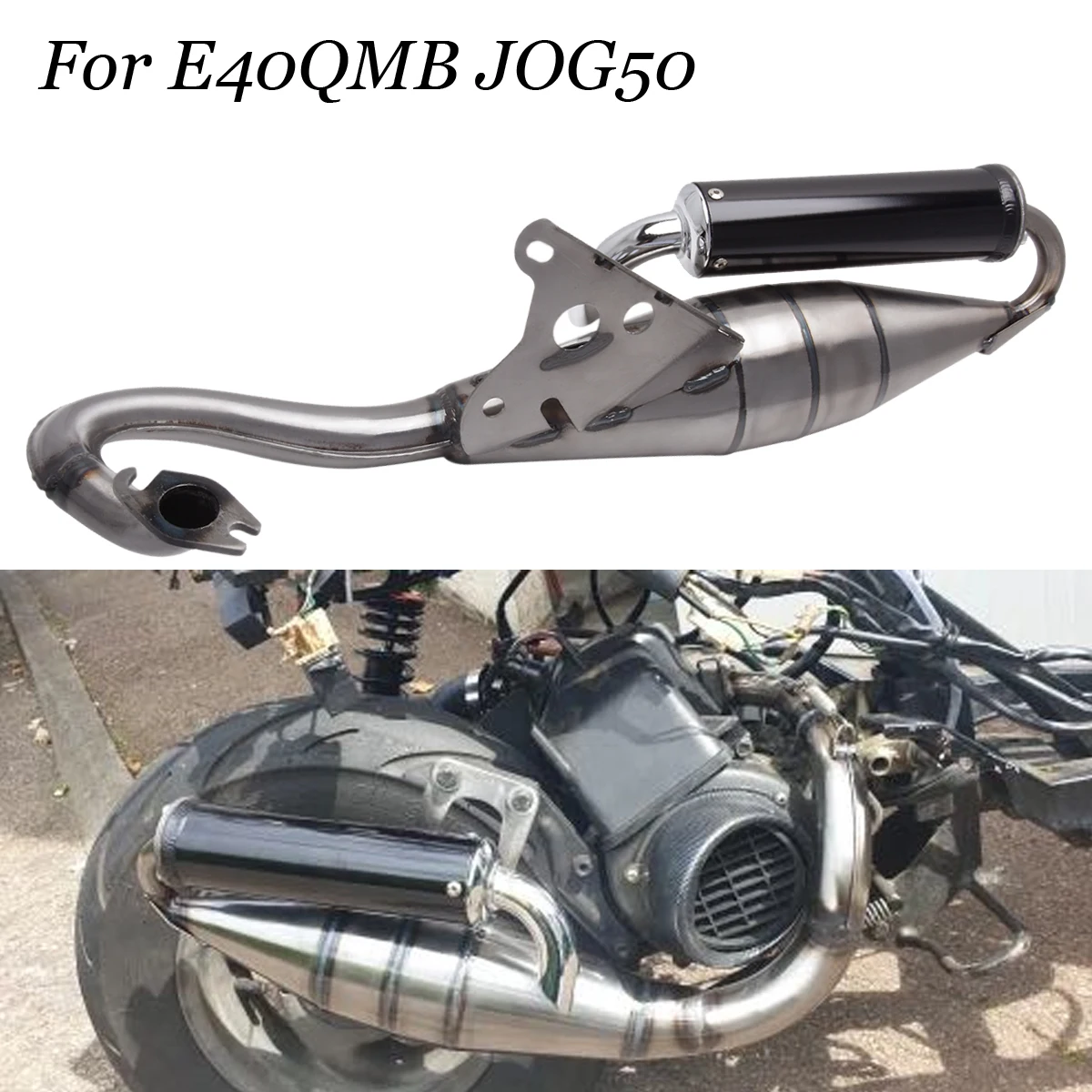 Slip On For Yamaha E40QMB JOG50 JOG Motorcycle Stainless Steel Exhaust System Escape Moto Scooter Front Link Pipe Muffler