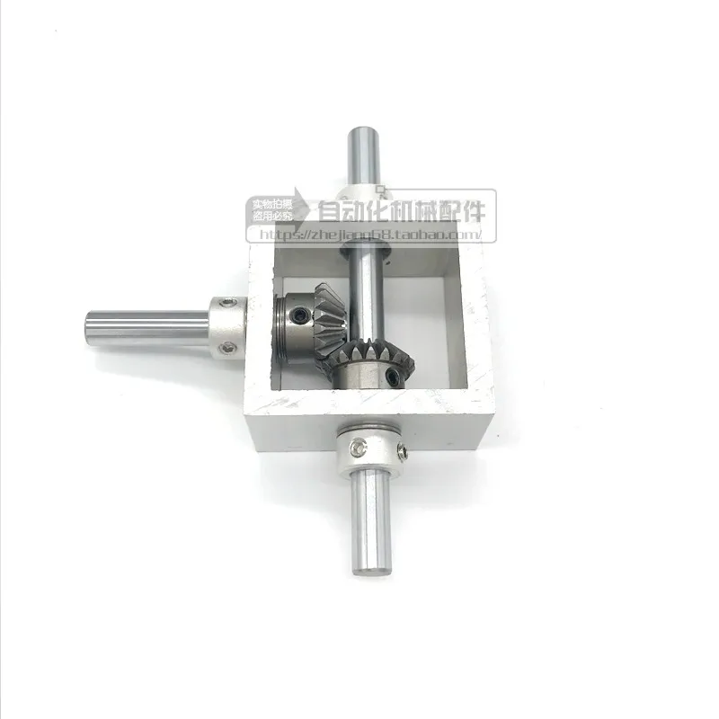 90 Derajat Sudut Drive Reversing Gear Box Kecil Bevel Gear Sudut Gear 1:1 Modul Mekanis Double Output Shaft