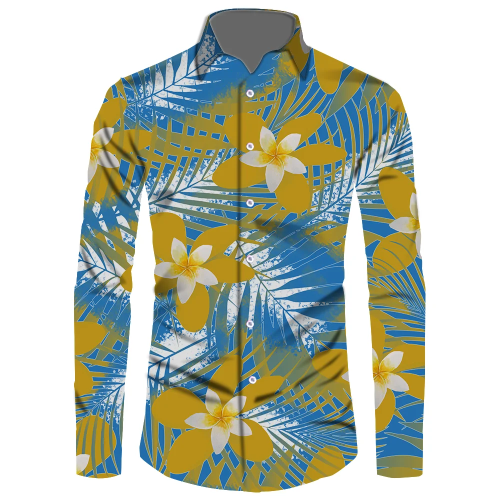 Impressão tribal polinésia havaiana teste padrão tropical camisa masculina verão casual camisas masculinas tamanho grande elegante festa samoan roupas