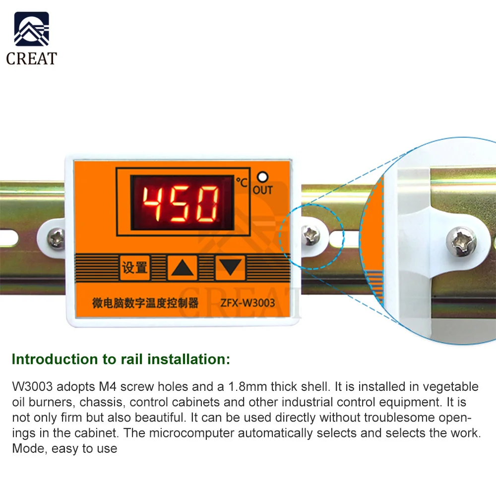 W3003 Digital Control Temperature 0-450 Degree Microcomputer Thermostat Switch Thermometer New Thermoregulator 12/24/220V