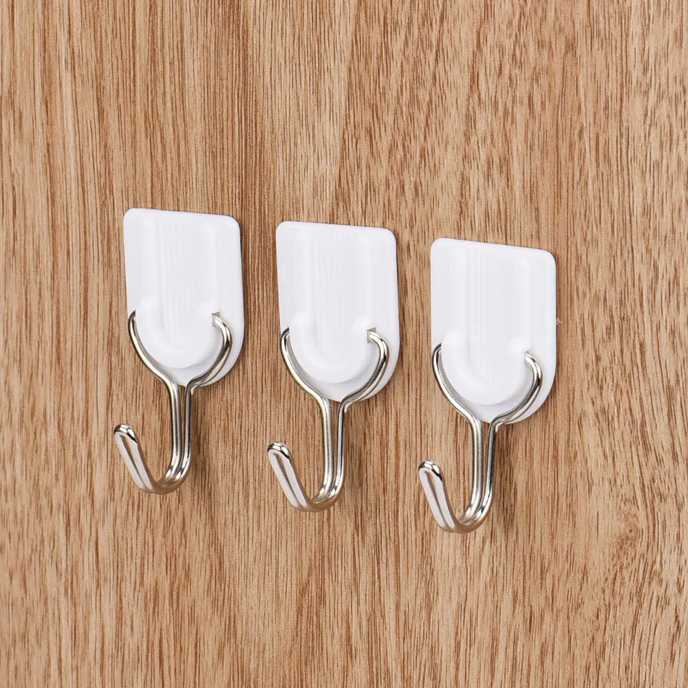 

Hot Sale 6Pcs Self Adhesive Clothes Hook Wall Door Holder Bathroom Towel Hanger Kitchen Bath