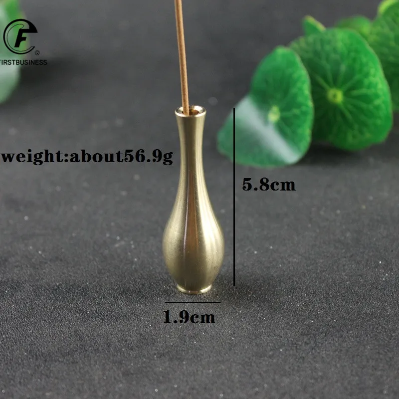 Mini Metal Brass Vase Flower Arrangement Dried Flowers Aesthetic Living Room Desk Decoration Zen Incense Burner Home Decor Craft