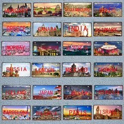 30X15cm City County Sign Plaque Metal Vintage Travel Souvenir Wall Home Cafe Shop Restaurant Decoration Poster Cuadros DC-0085B
