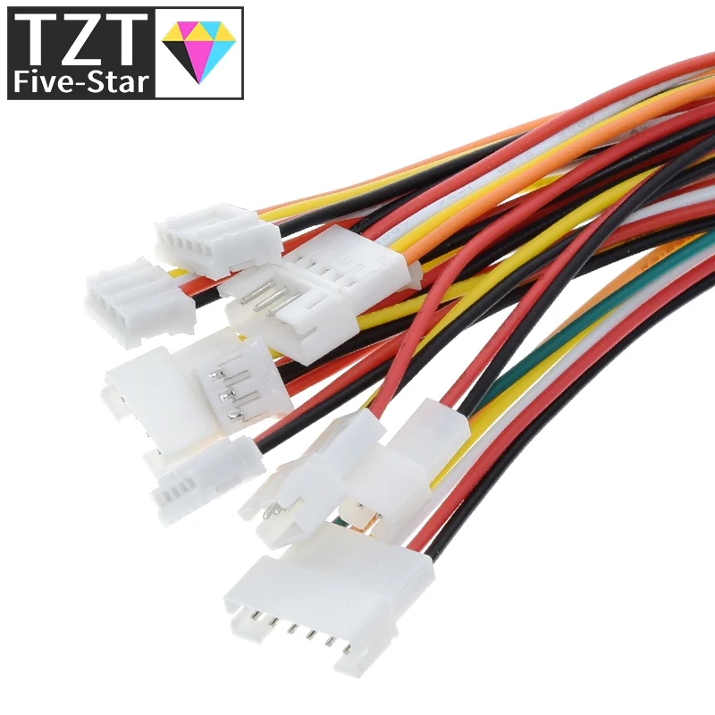 10PCS 5Pair Micro JST PH 2.0 2P 3P 4P 5P 6PIN Male Female Plug Connector With Wire Cables 20CM+20CM For Arduino MP3