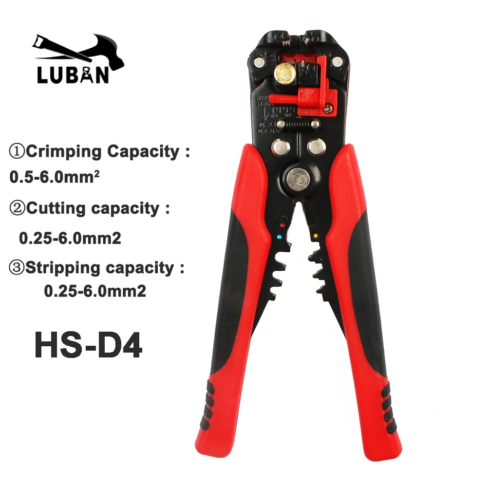 HS-D1 AWG24-10 (0.2-6.0mm2) Multifunzionale automatico stripping pinze Cavo di Spogliatura del legare attrezzi di Piegatura di Taglio cutter