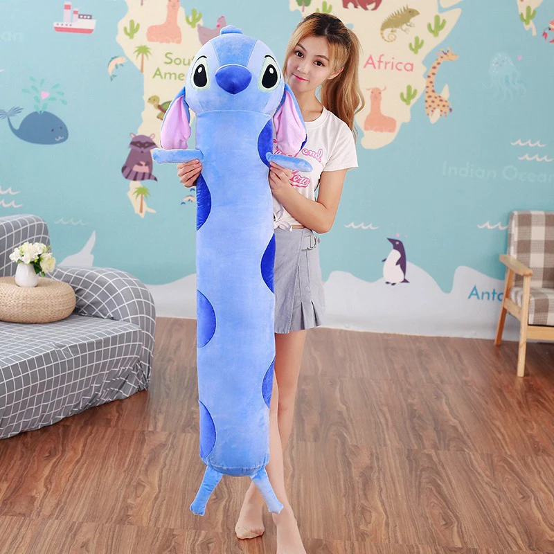 Disney CAN o & Stitch Peluche pour Enfants, Oreiller de Dessin Animé, Poupées en Peluche Anime, Super Long, Qualité Douce, Cadeau d'anniversaire pour Bol, 95-170cm