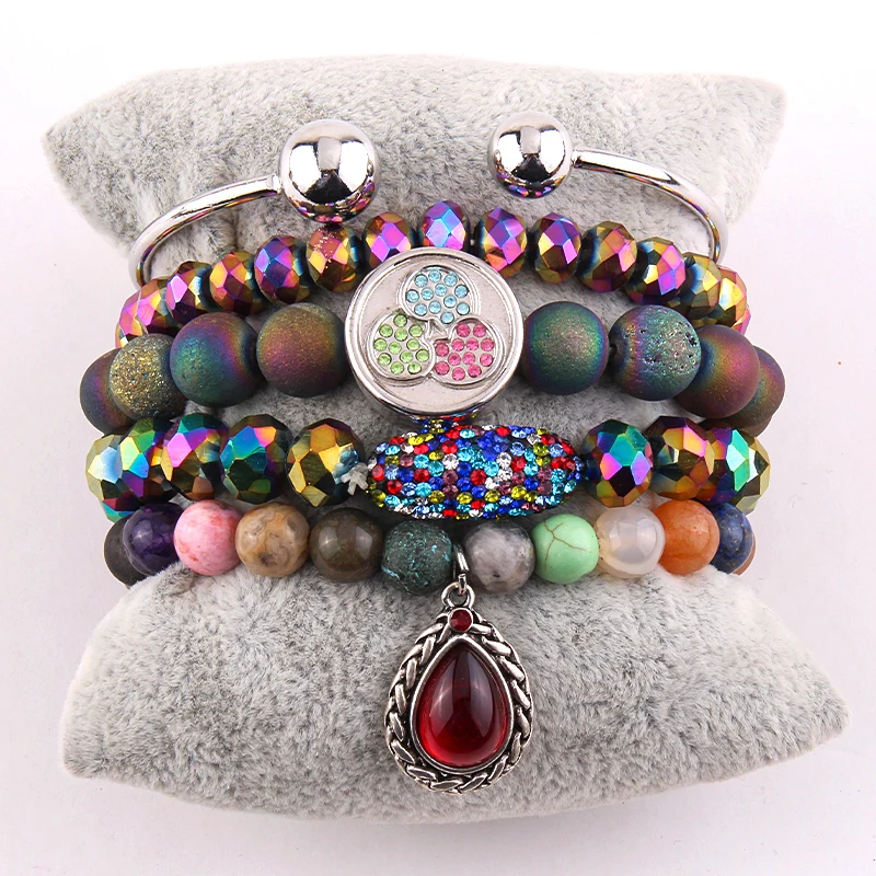 RH Fashion Jeewelry Beaded Bracelet Multi 5pc Stack Bracelet & Bangle Sets For Women Jewelry