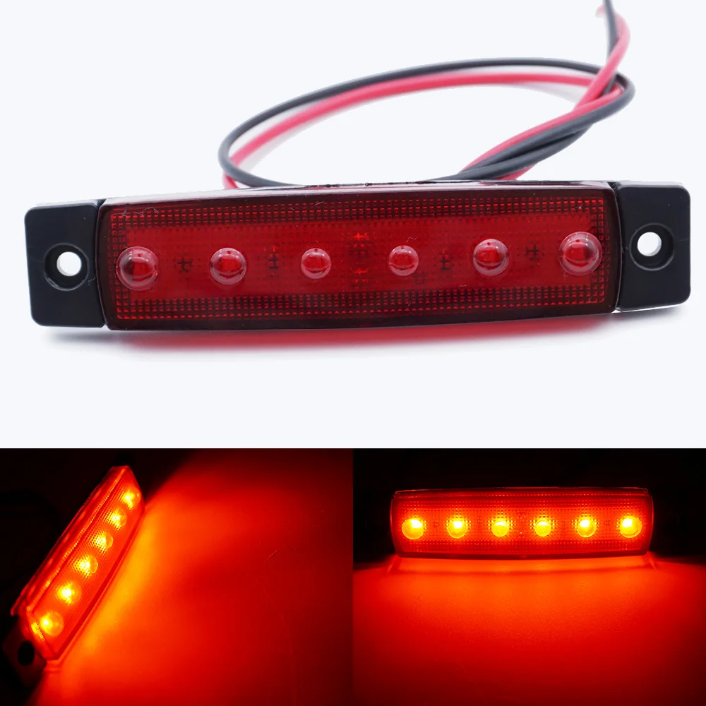 10pcs/30x 6 SMD LED Car Auto Truck Lorry Trailer Side Marker Indicators Turn Signal Lights Tail Warning Rear Light Lamp 24V 12V image 4