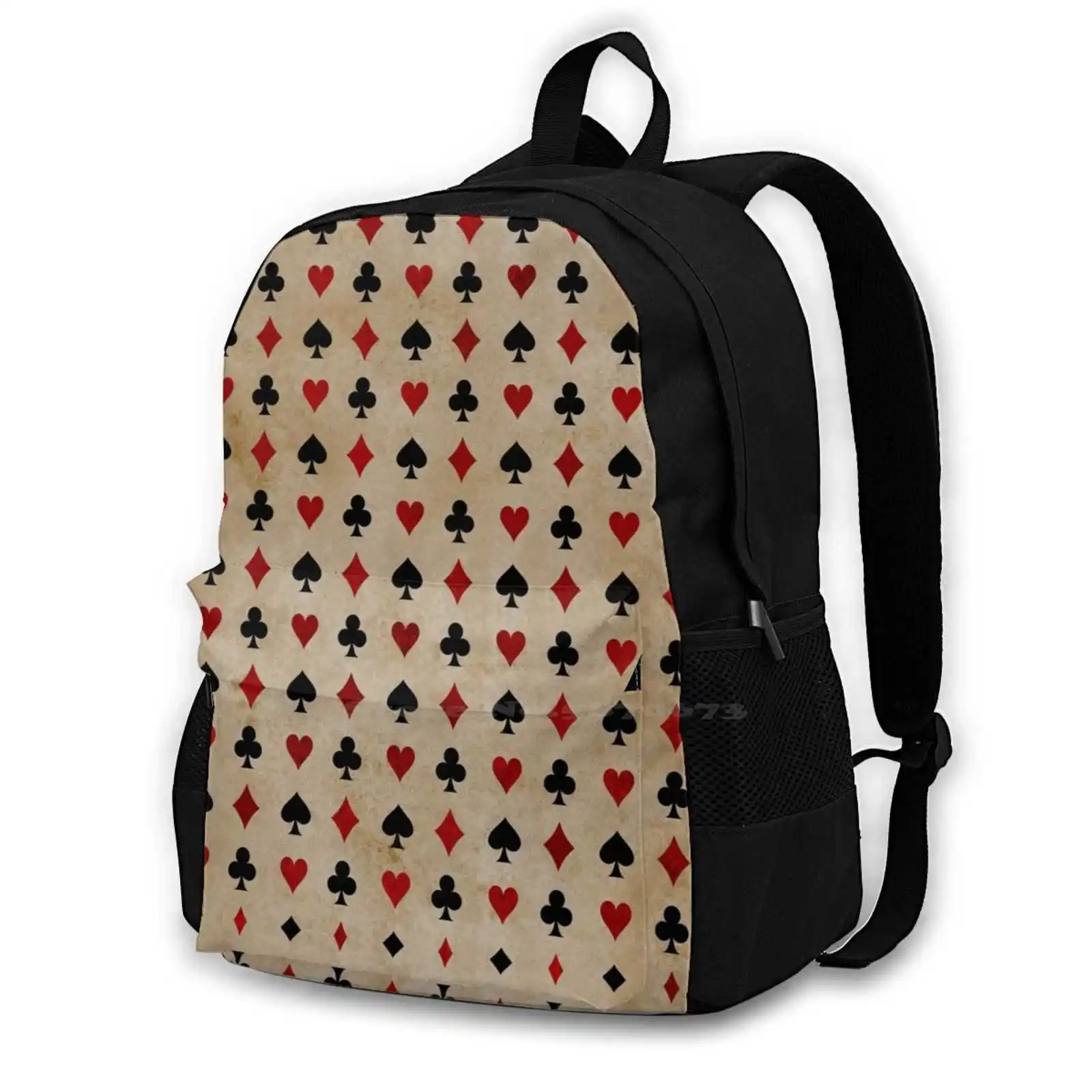 The Royal Deck New Arrivals Unisex Bags Casual Bag Backpack Spade Queen Of Spades Club Clubs Heart Hearts Diamond