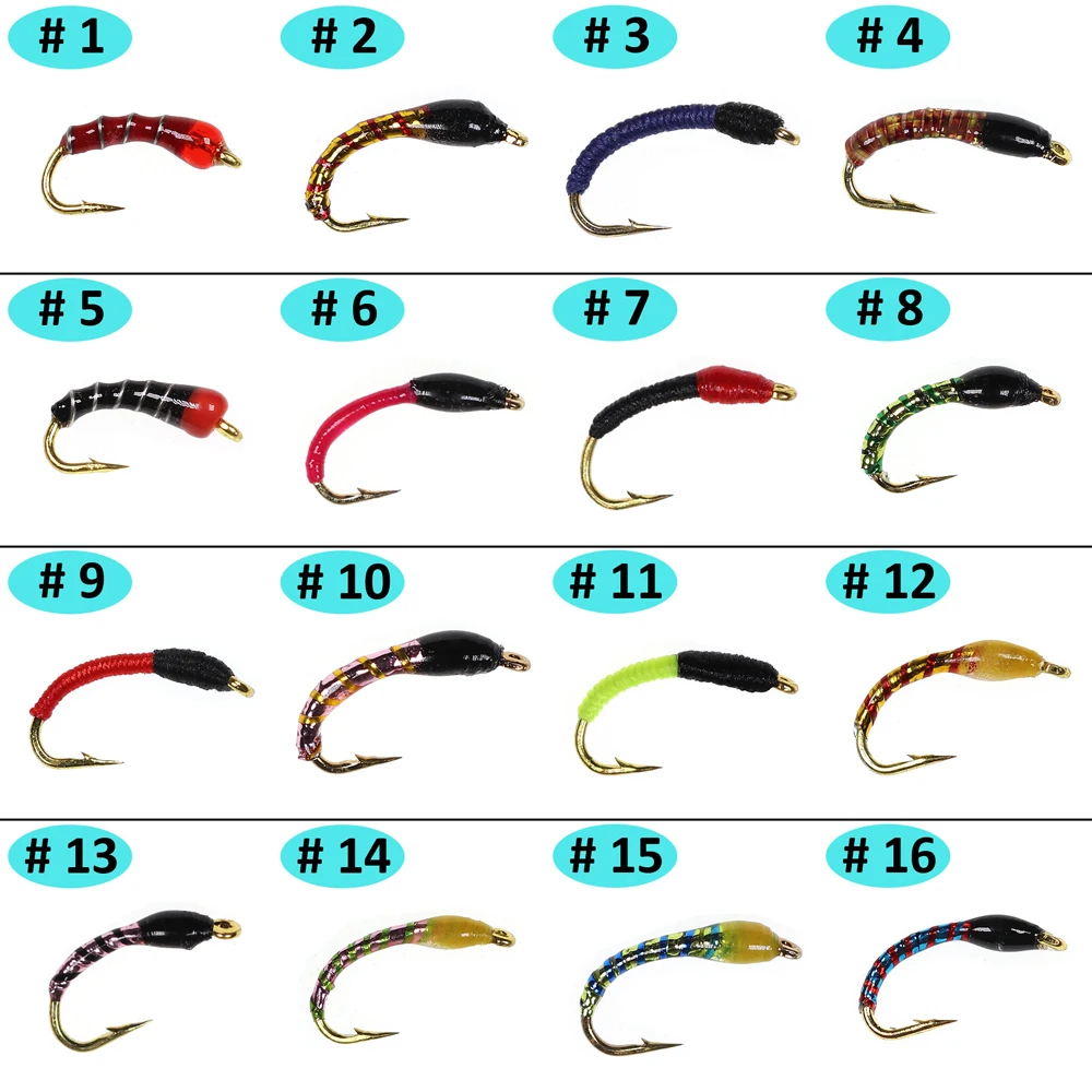 ICERIO 8PCS Midges Buzzer Nymphs Flies Trout Fishing Fly Lures