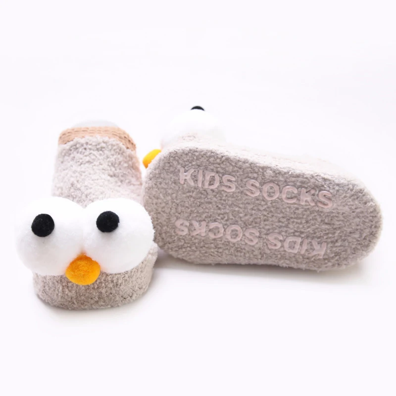 New Baby Coral Socks Infant Anti Slip Kids Cute Cartoon Animal Child Floor Warm Soft Boys Girls  Spring Winter