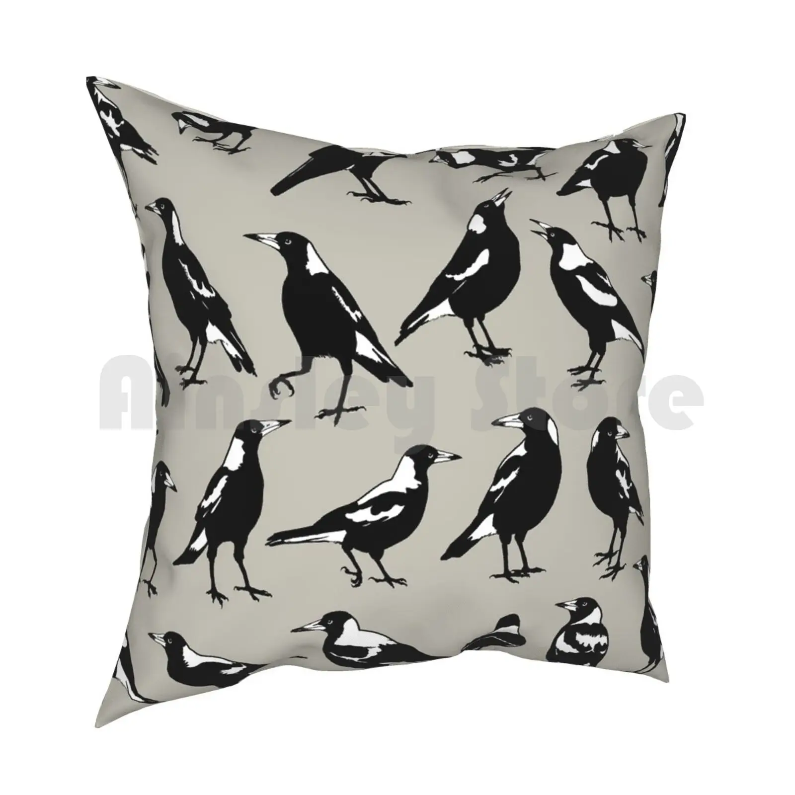 Australian Magpies-Tee Shirts , Other Apparel & Homewares Pillow Case Printed Home Soft DIY Pillow cover Australian Magpie