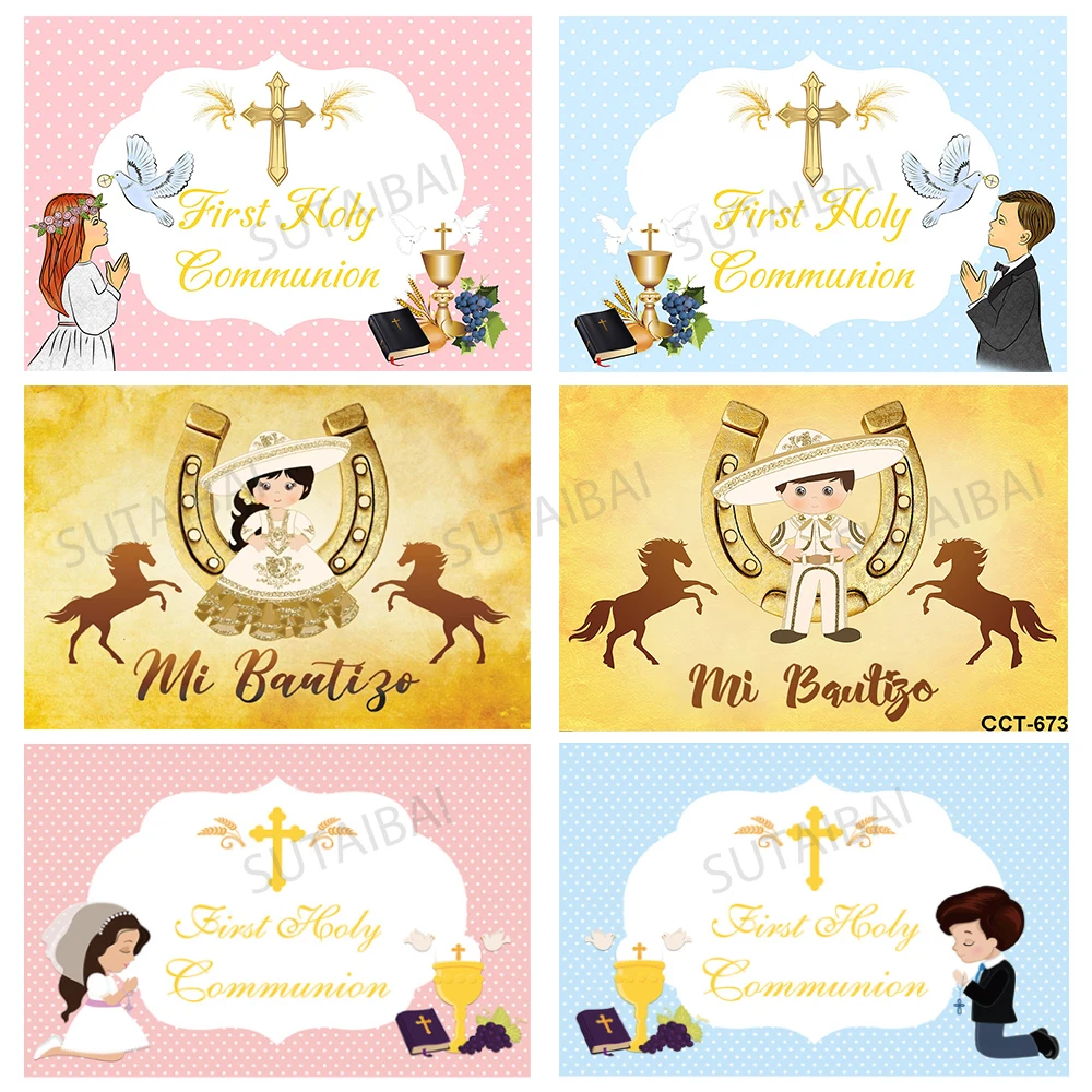 Mi Bautizo-telón de fondo personalizado para fotografía de bebé, decoración de primera comunión, para estudio fotográfico