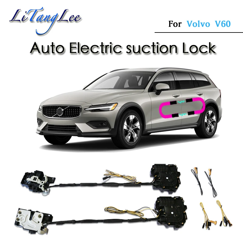 ​Car Soft Close Door Latch Pass Lock Actuator Auto Electric Absorption Suction Silence Closer For Volvo V60 2018~2021