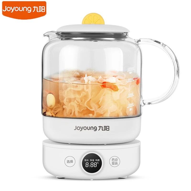 

Joyoung D605 Electric Kettle Health Preserving Pot Multifunction Cooking Porridge Stew Soup Flower Tea Glass Health Kettle 1L