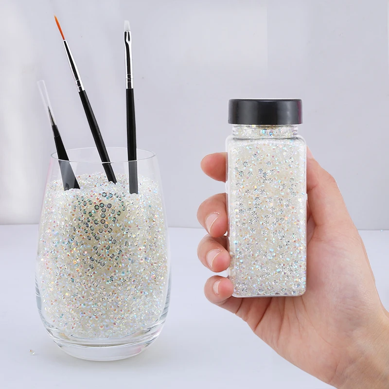 3-5mm 10000pcs/bag Jelly Resin Round Non Hotfix Flatback Rhinestoens For Clothes Cup Bag 3D Art Decoration