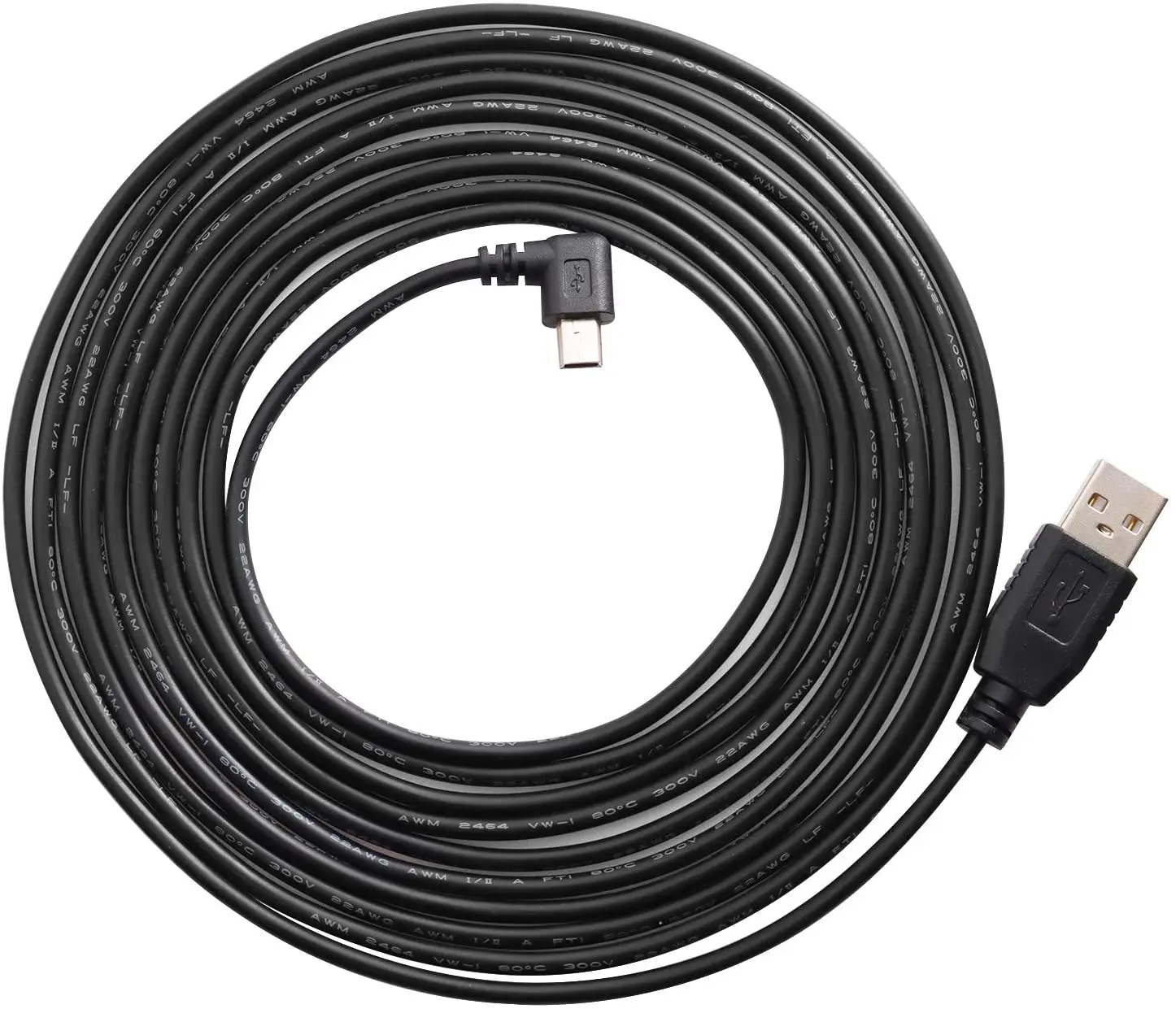 2,0 футов мини USB-кабель для зарядки USB A-штекер к мини-B автомобильное зарядное устройство адаптер Шнур для видеорегистратора GPS зеркало заднего вида