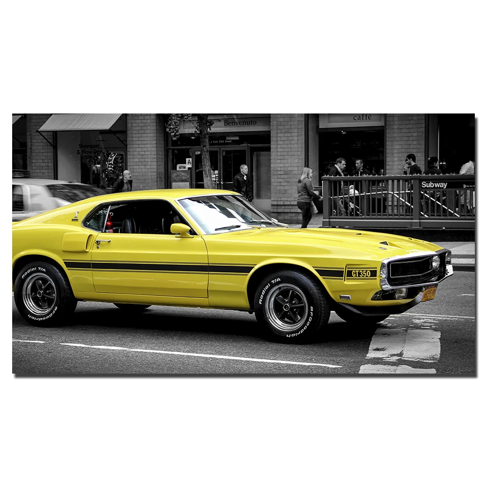 1969 Mustang GT350 Wallpaper Wall Art Posters and Prints Canvas Paintings For Living Room Decor