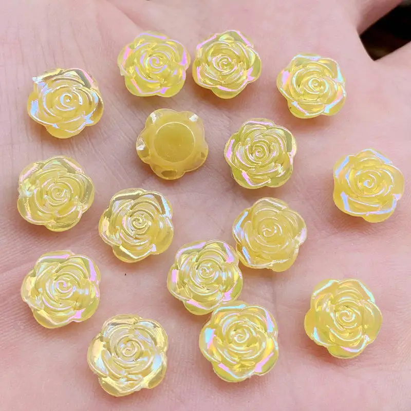 Mix Colors Cute Resin Rose Flowers Flatback Cabochon DIY Jewelry/Craft Decoration 12mm 120pcs -B56*2