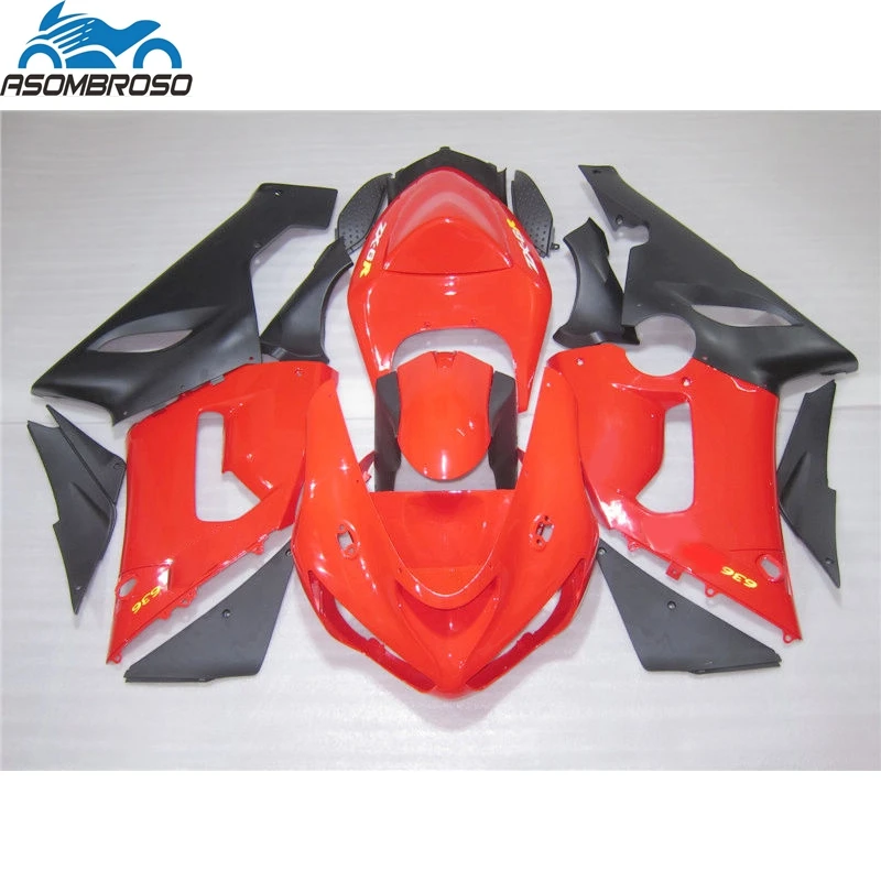 

ABS Plastic New Arrival Motorcycle Bodyparts for Kawasaki Ninja ZX6R fairing kit 2005 2006 red black fairing set zx6r 05 06 BN64