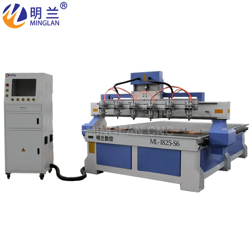 2.2KW 1325 1825 Multi-spindle 3D Woodworking Mebel Kayu Solid Relief Router, Router CNC