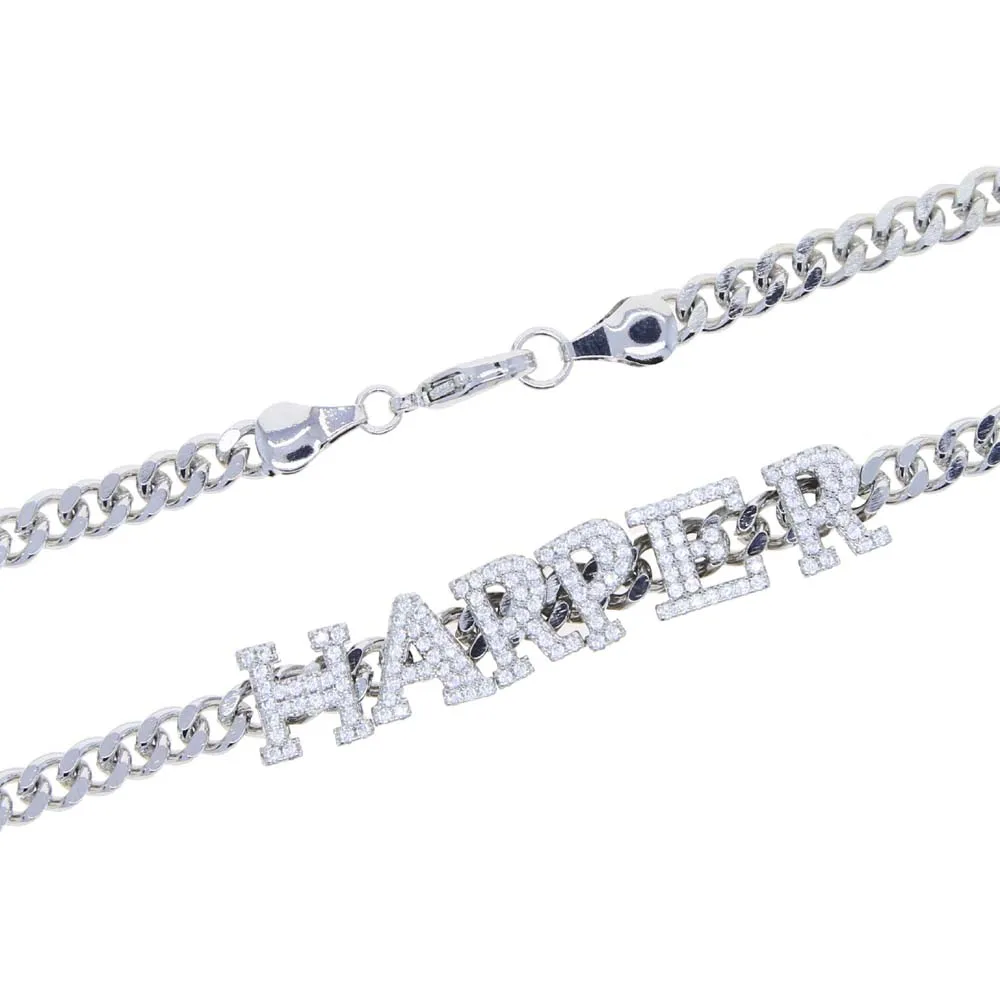 2023 جديد اسم مجوهرات 5 مللي متر الكوبية ربط سلسلة 26 الأولي رسالة Charm الخرز العائمة تتحرك رسالة قلادة #4