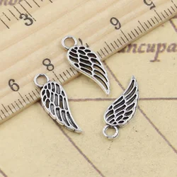 50pcs Charms Angel Wings 18x7mm Tibetan Silver Color Pendants Antique Jewelry Making DIY Handmade Craft