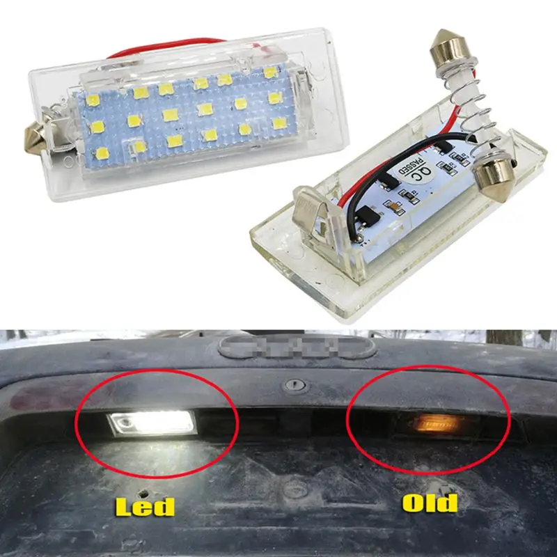 2 Pcs White CANbus LED Number License Plate Light Lamp 18 SMD 3528 For BMW E53 X5 1999-2003 E83 X3 03-10 Number Backlight