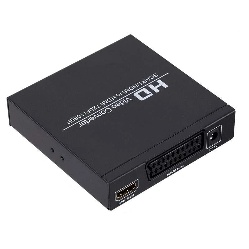 عالية الوضوح 1080P SCART HDMI إلى HDMI تحويل الفيديو الرقمية المحول الاتحاد الأوروبي/الولايات المتحدة قوة التوصيل محول ل HDTV HD